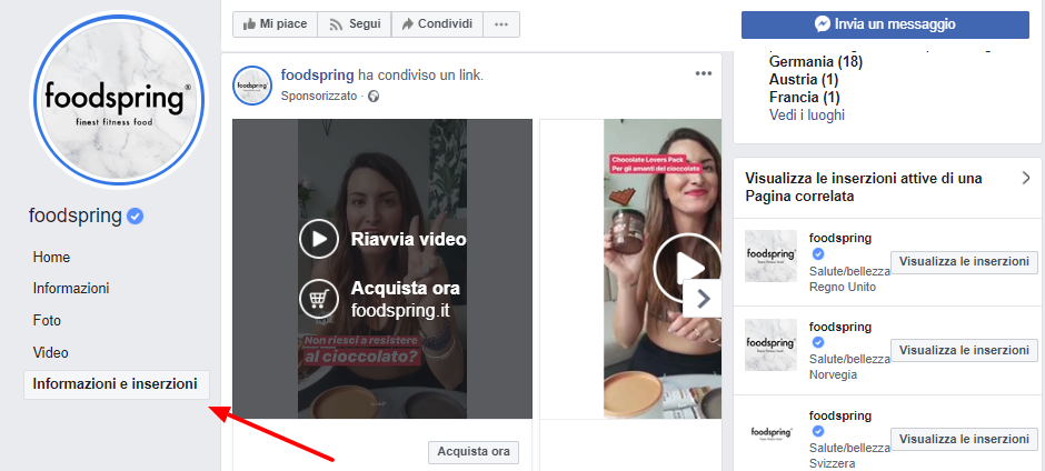 Inserzione Facebook 
